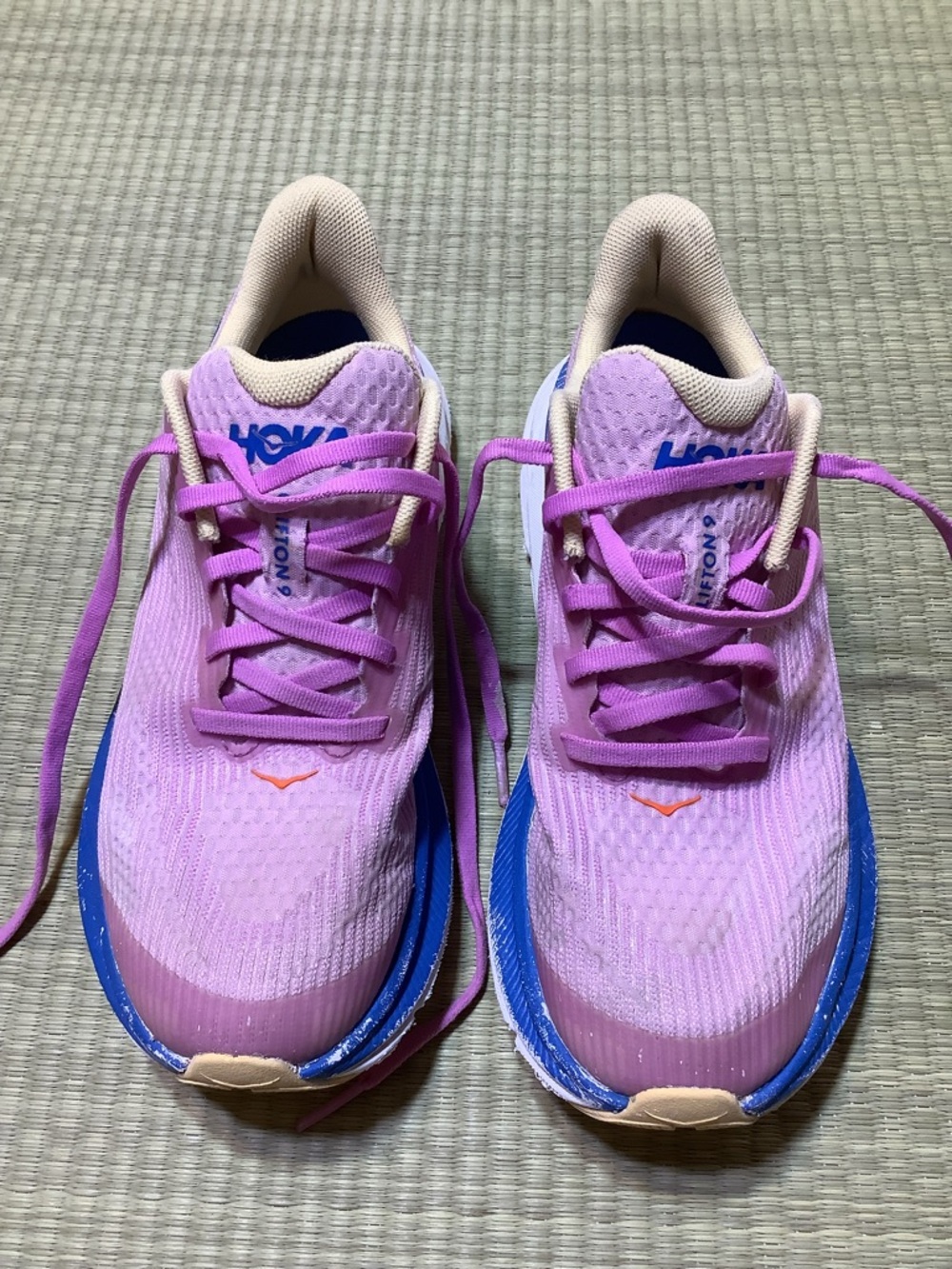Hoka Pink and Blue Athletic Running Shoes Youth 3.5